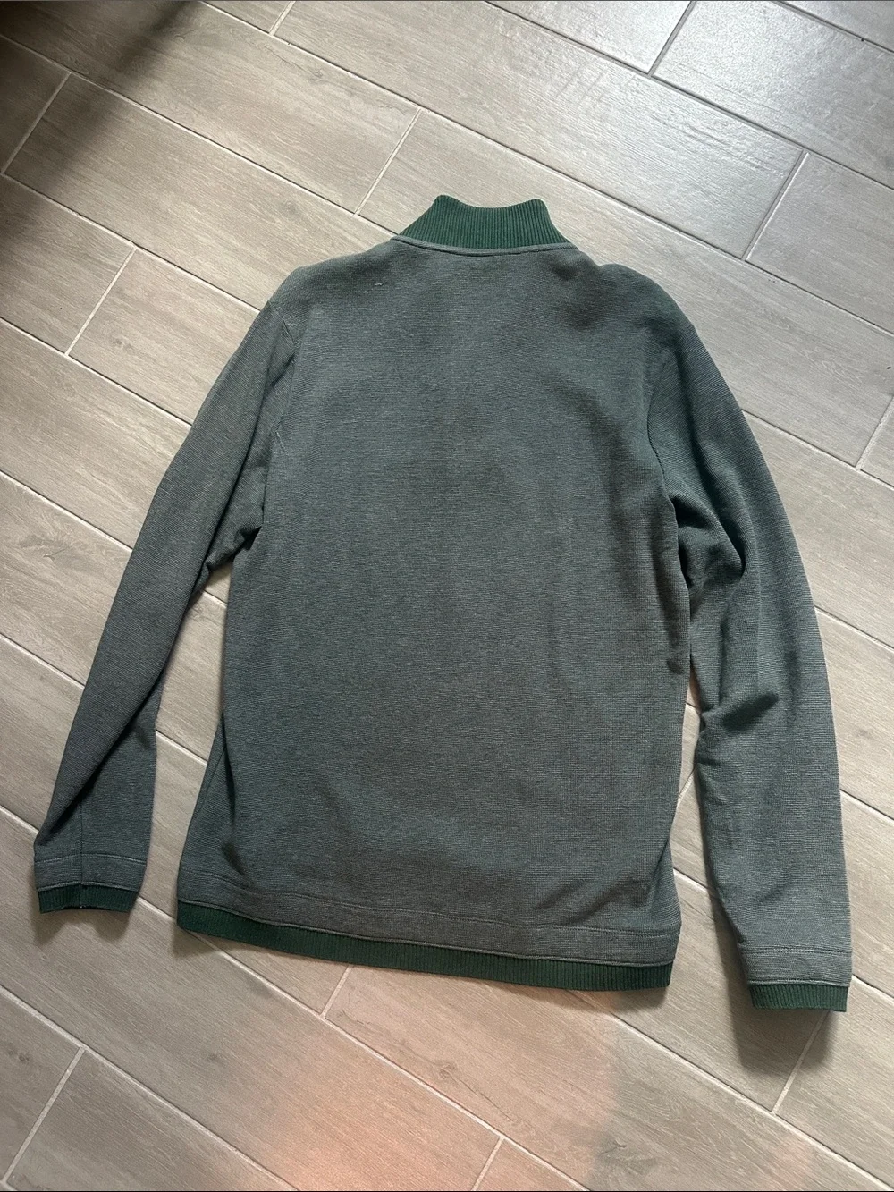 Banana Republic Men's Two-Tone Green Quarter-Zip Sweater